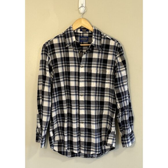 Pendleton Men’s Blue Plaid Button Up Shirt Sz‎ M - Picture 1 of 9